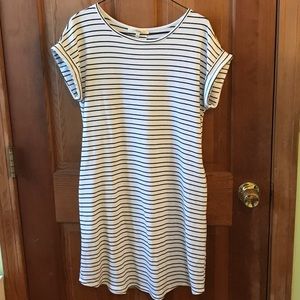 NWOT Black & White Striped Dress, Pockets